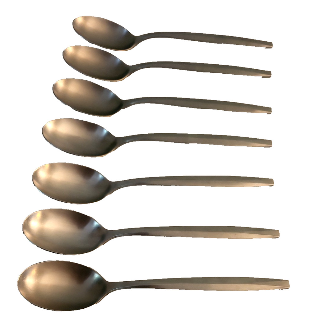 Lot of 7 Noritake HARMONY Stainless 18-8 Japan Silverware Dessert & Soup Spoon